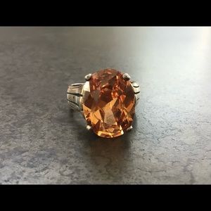 Silpada Sz 6 champagne zirconia 925 silver ring